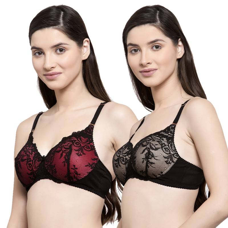 Groversons Paris Beauty Padded Non-Wired Multiway T-Shirt Bra with lace-PO2 (30B)