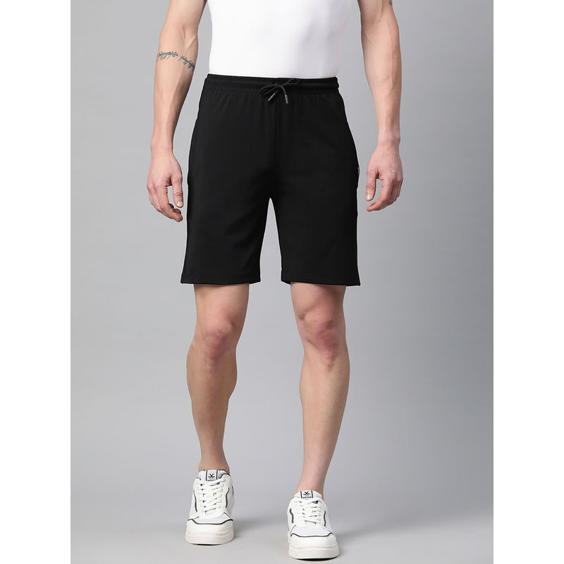 TOM BURG Men Black Mid Waist Regular Fit Shorts (L)
