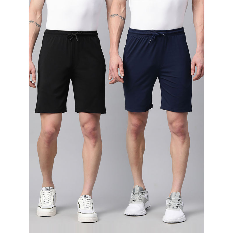 TOM BURG Men Multi-Color Mid Waist Regular Fit Shorts (Pack of 2) (L)