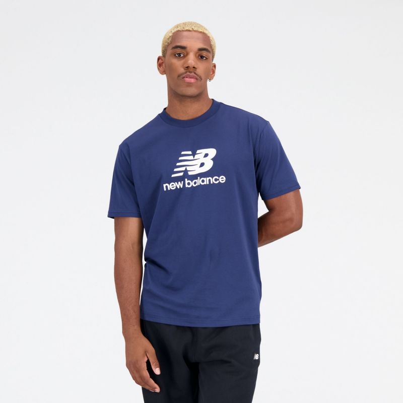 New Balance Mens Nb Navy Round Neck T-Shirt (S)