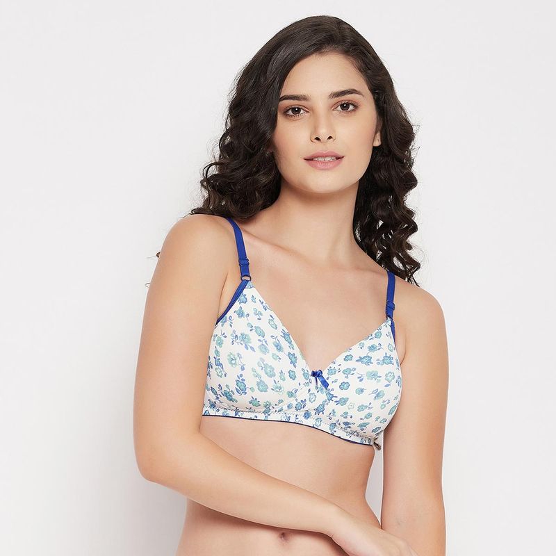 Clovia Padded Non-Wired Full Cup Floral Pr White (32C)
