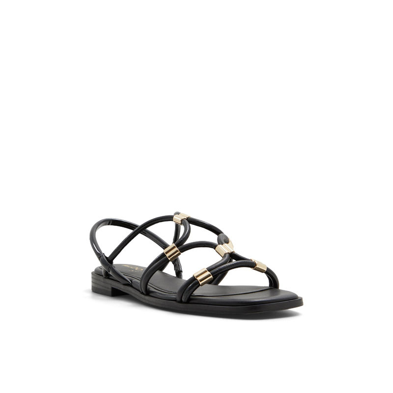 Aldo Women Black Flat Sandals (UK 2)