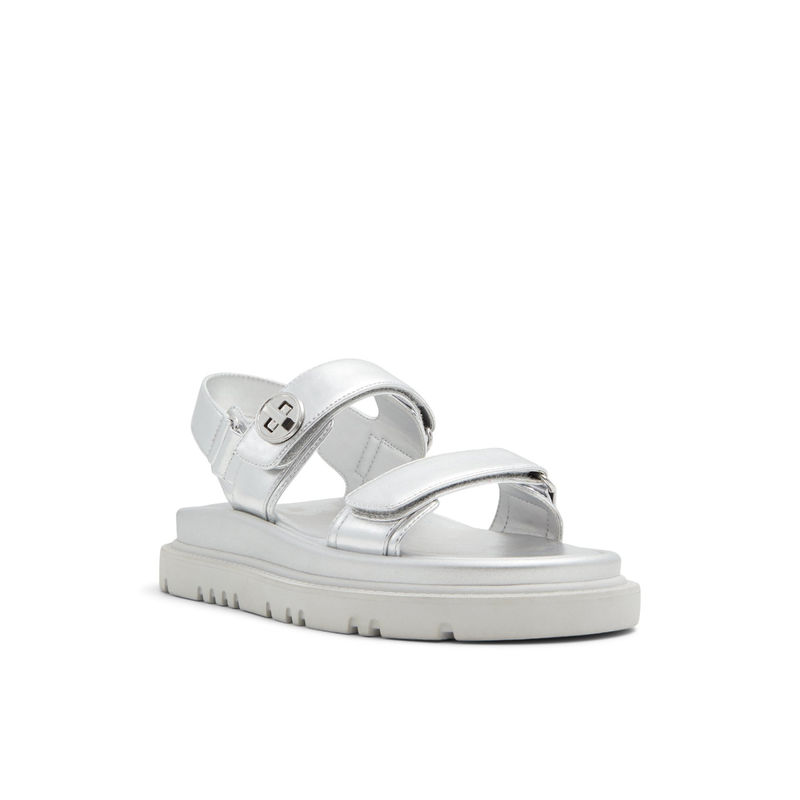 Aldo Women Silver Flat Sandals (UK 2)