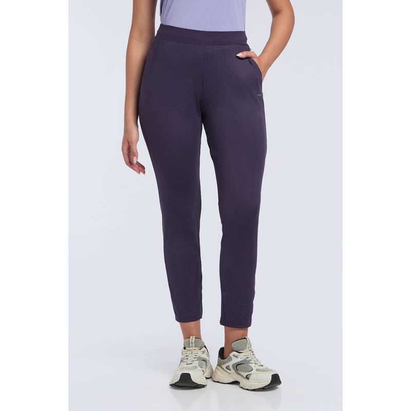Amante Women Purple Velvet Energize Flexi Track Pant (S)