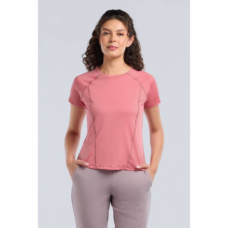 Amante Women Mauve Glow Energize Active Flex T-Shirt (S)