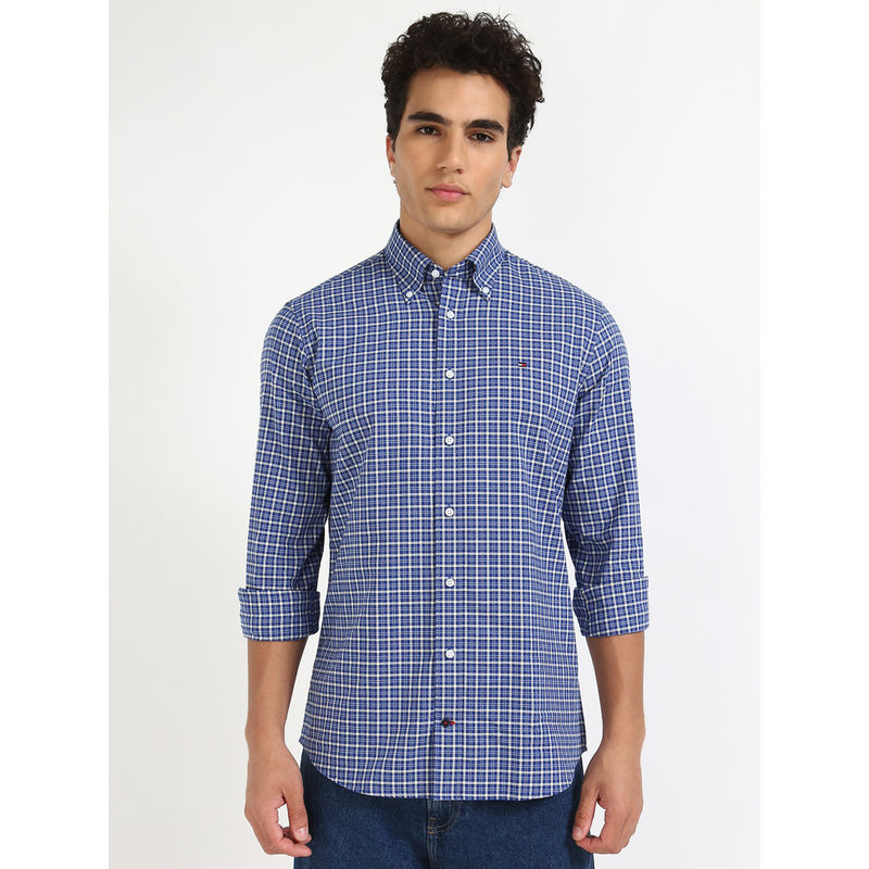 Tommy Hilfiger Mens Blue Checks Shirt (37)