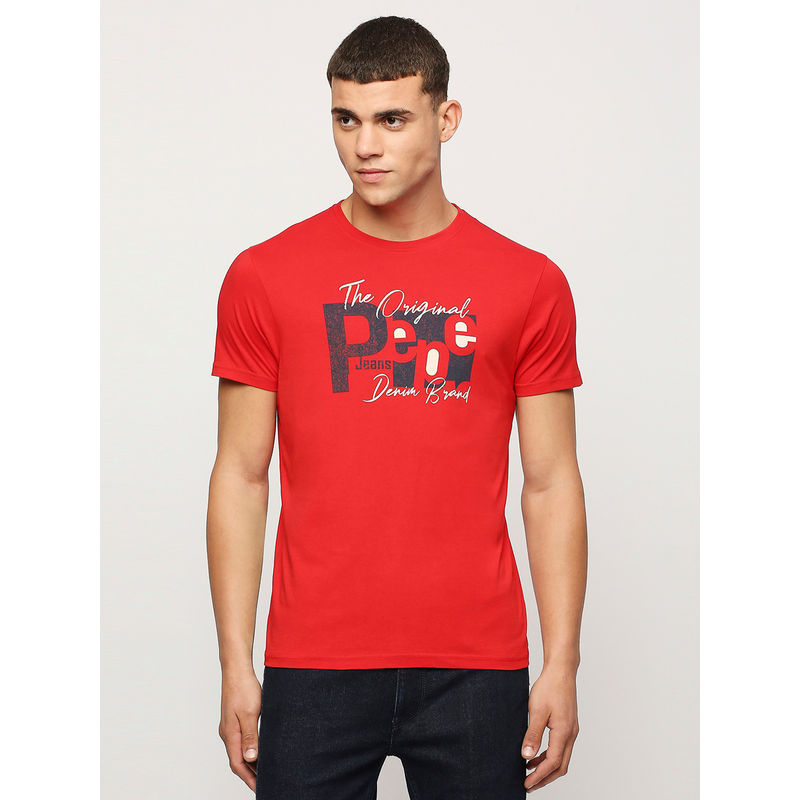 Pepe Jeans Breno Brand Carrier T-Shirt Red (M)