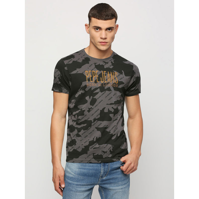 Pepe Jeans Benson Camo Printed Tee Grey (S)