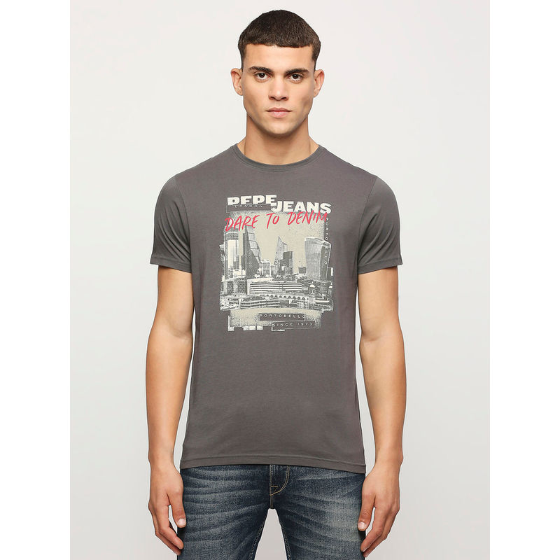 Pepe Jeans Beck Graphic Printed Tee Grey (S)