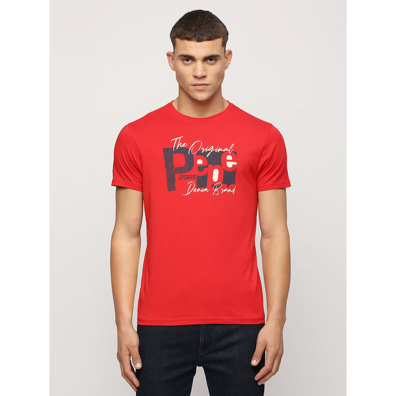 Pepe Jeans Baker Brand Carrier T-Shirt Red (M)