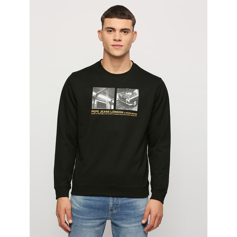 Pepe Jeans Kedric Photographic Printed Sweatshirt Black (M)