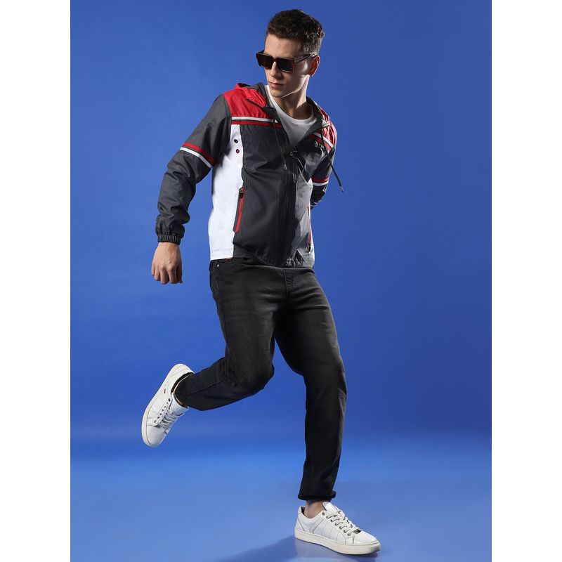 Campus Sutra Men Multi-Color Zip Front Jacket with Insert Pocket (S)