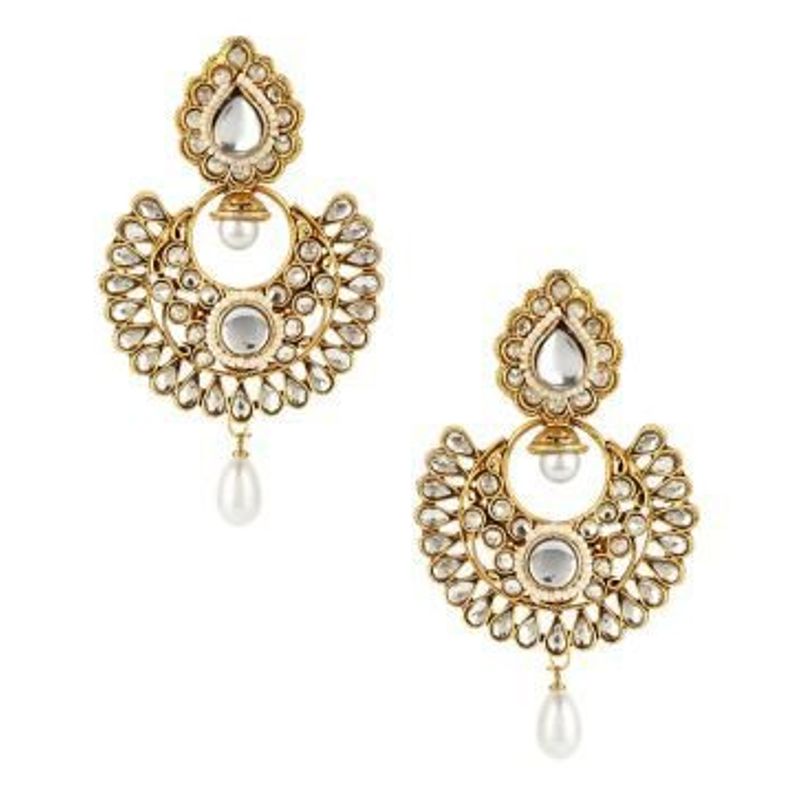Youbella Traditional Gold Plated Jewellery Pearl Fancy Jhumka Earrings