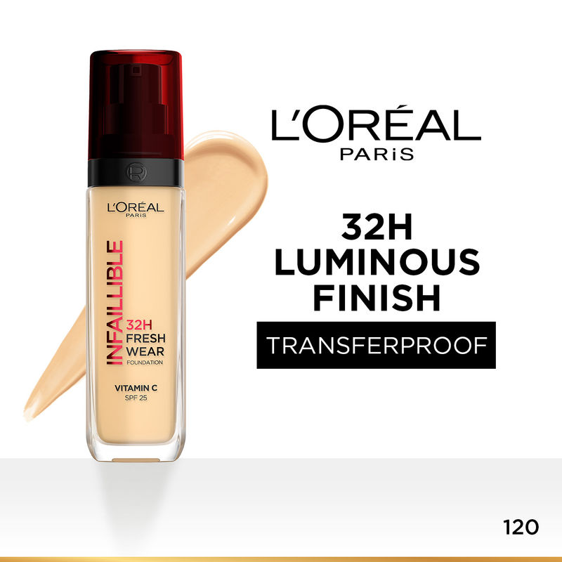 L'Oreal Paris Infallible 32H Fresh Wear Foundation, Luminous Coverage - No 120