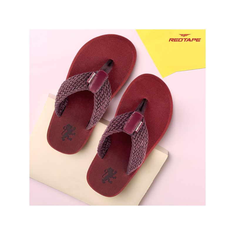 Red Tape Maroon Mens Eva Comfort Flip Flop (6)