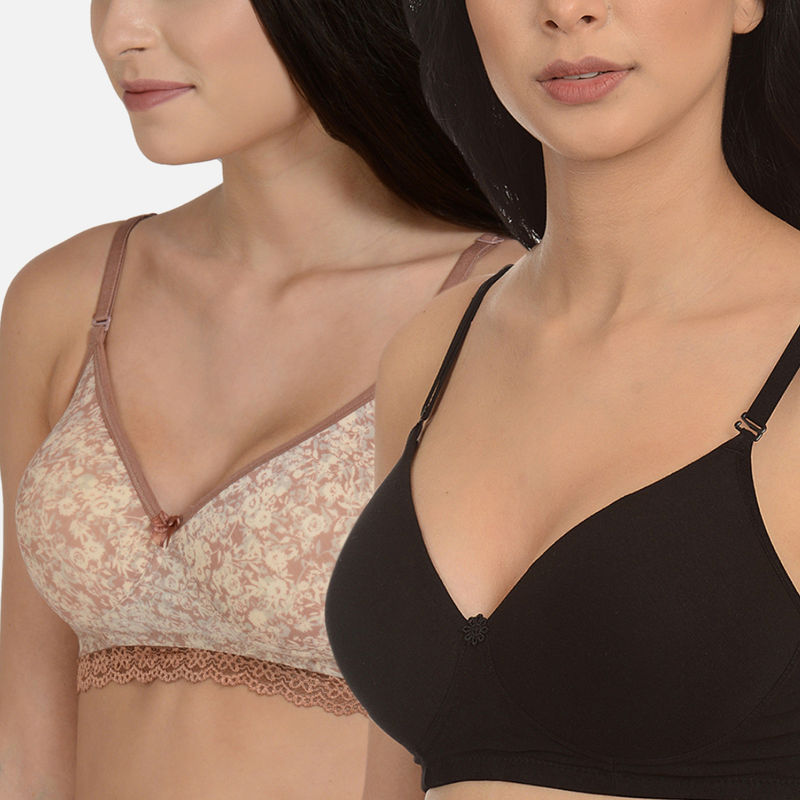 Mod & Shy Pack Of 2 Seamless Padded Wirefree T-shirt Bra - Multi-Color (32B)