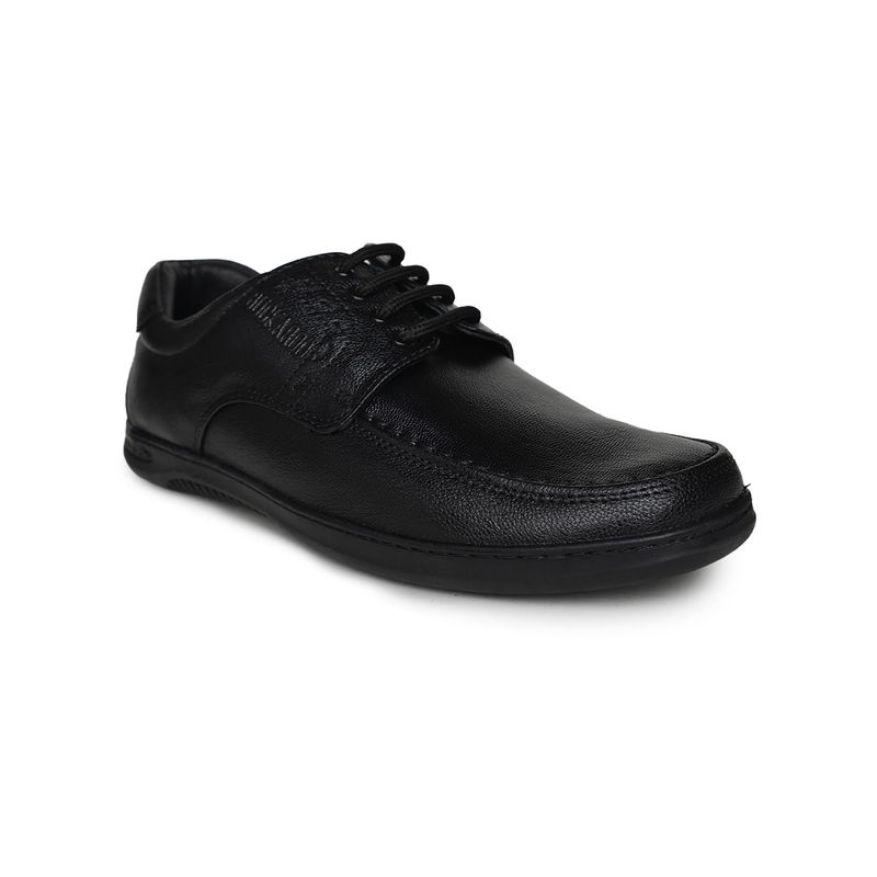 BUCKAROO Orvil Full Grain Natural Leather Black Casual Shoes for Men (UK 9)