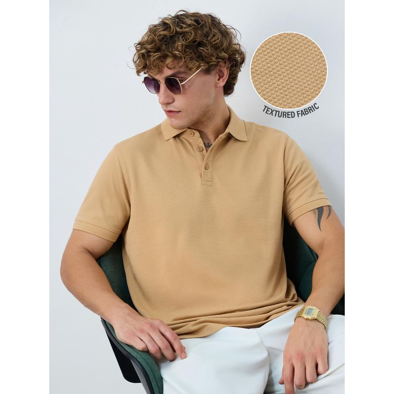 The Souled Store Textured: Biscotti Polo T-Shirt (2XL)
