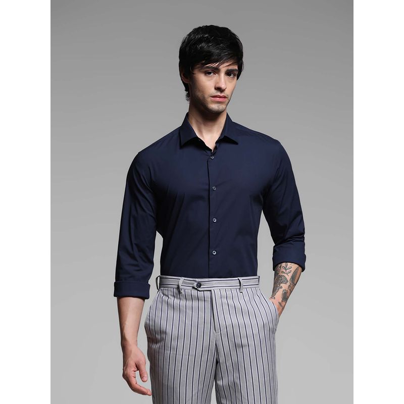 Jack & Jones Men Slim Fit Navy Blue Shirt (XL)