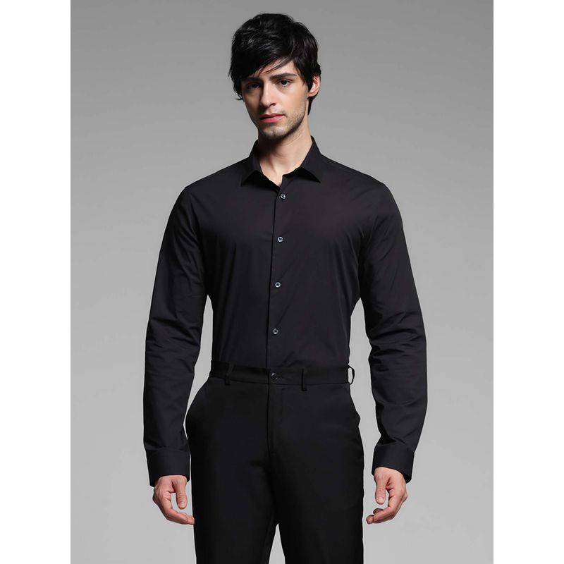 Jack & Jones Men Slim Fit Black Shirt (XL)