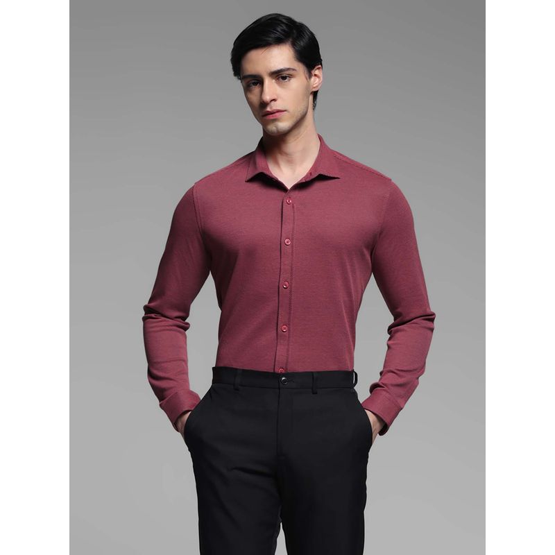 Jack & Jones Men Slim Fit Magenta Shirt (L)