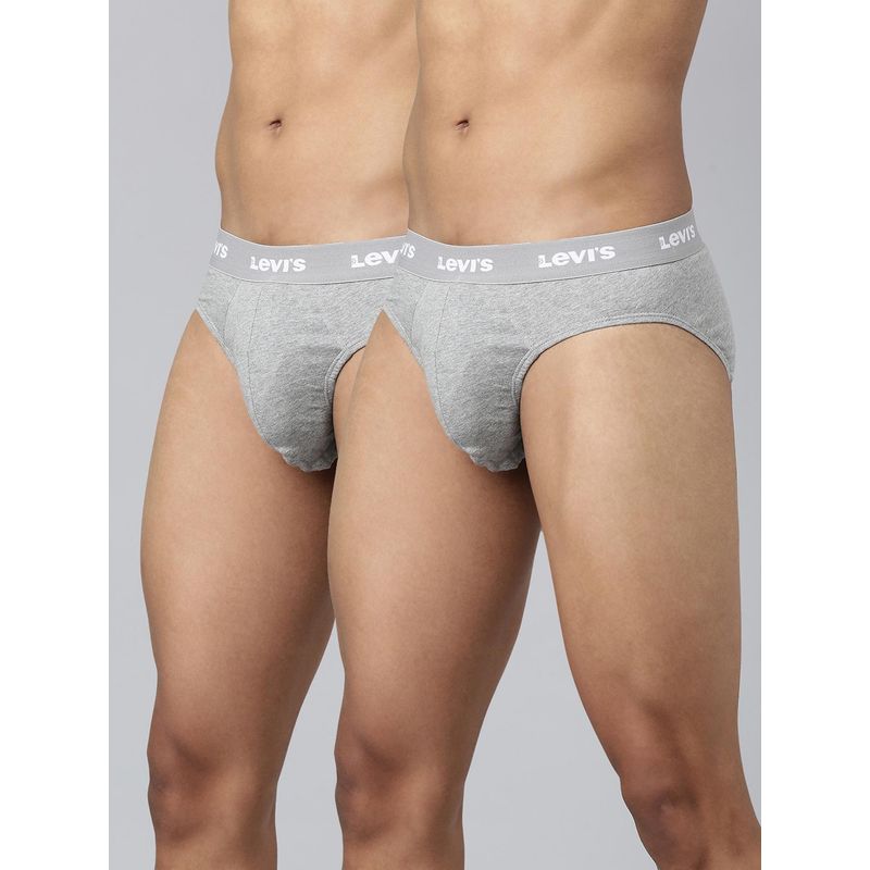 Levi's 009 Neo Brief for Men with Comfort & Smart Skin Technology Light Grey (Pack of 2) (M)