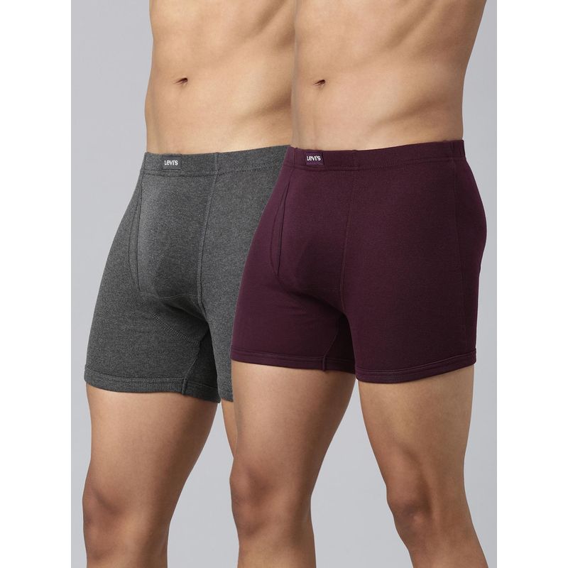 Levi's 010 Comfort Trunk for Men with Comfort & Smart Skin Technology Multicolor (Pack of 2) (S)