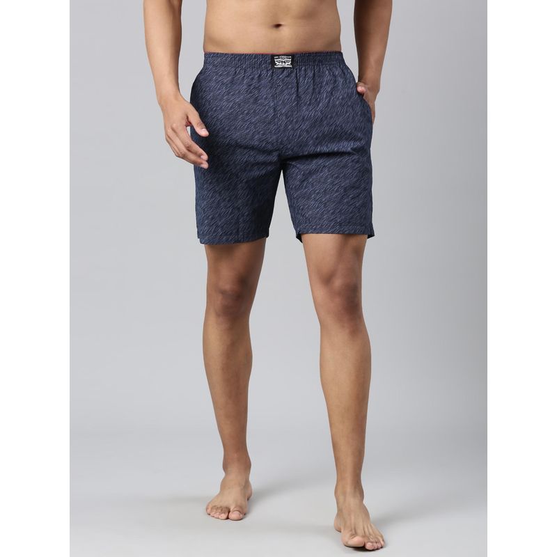 Levi's 023 Printed Woven Cotton Boxer for Men Blue (S)