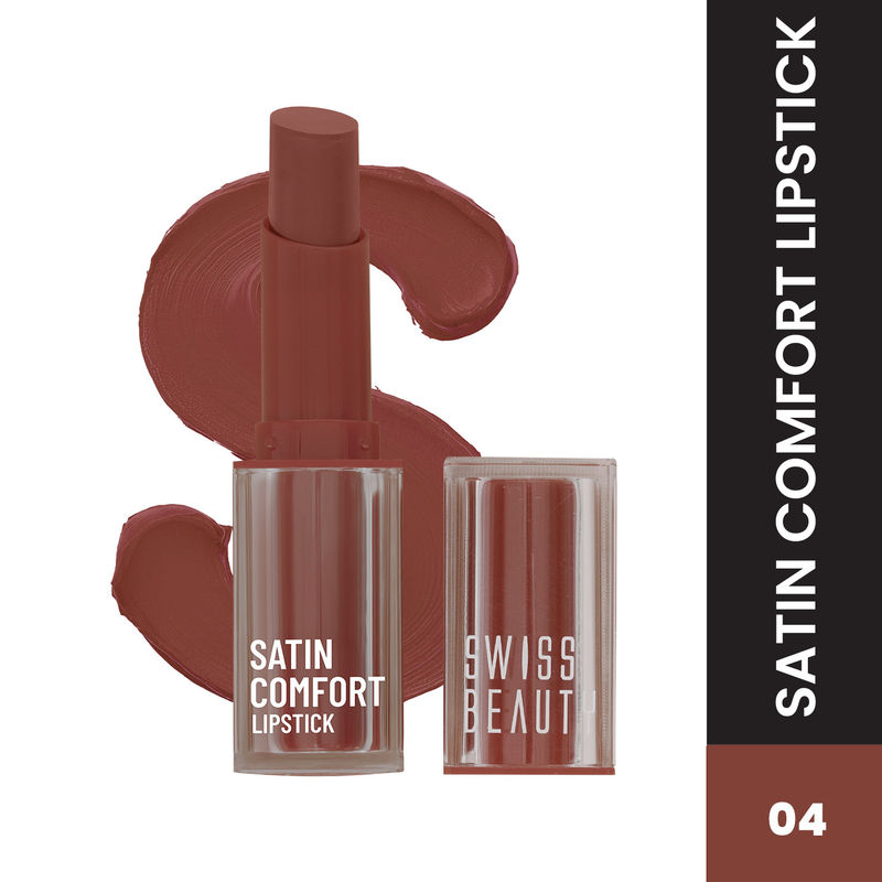 Swiss Beauty Satin Comfort Smooth Glide, Highly Pigmented , Ultra Hydrating Lipstick
