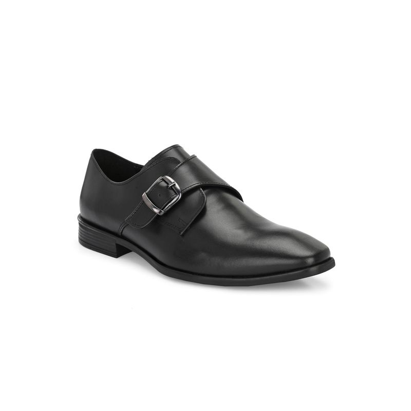 CARLO ROMANO by Wasan Black Ankle Donald Monk Strap Shoes for Men (UK 9)