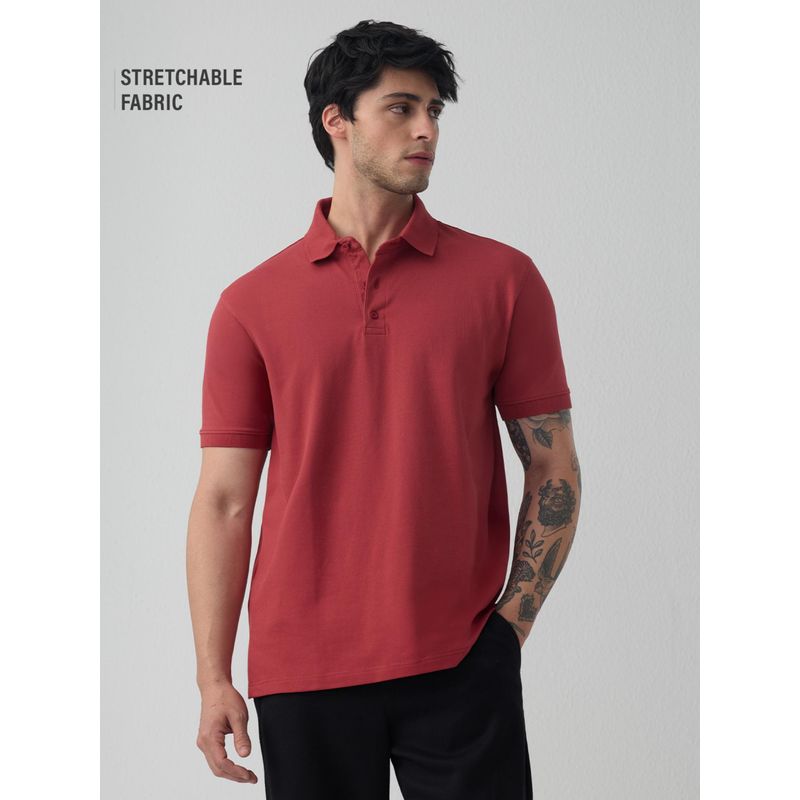 The Souled Store Classic Jester Men Pink Polo T-Shirt (XS)