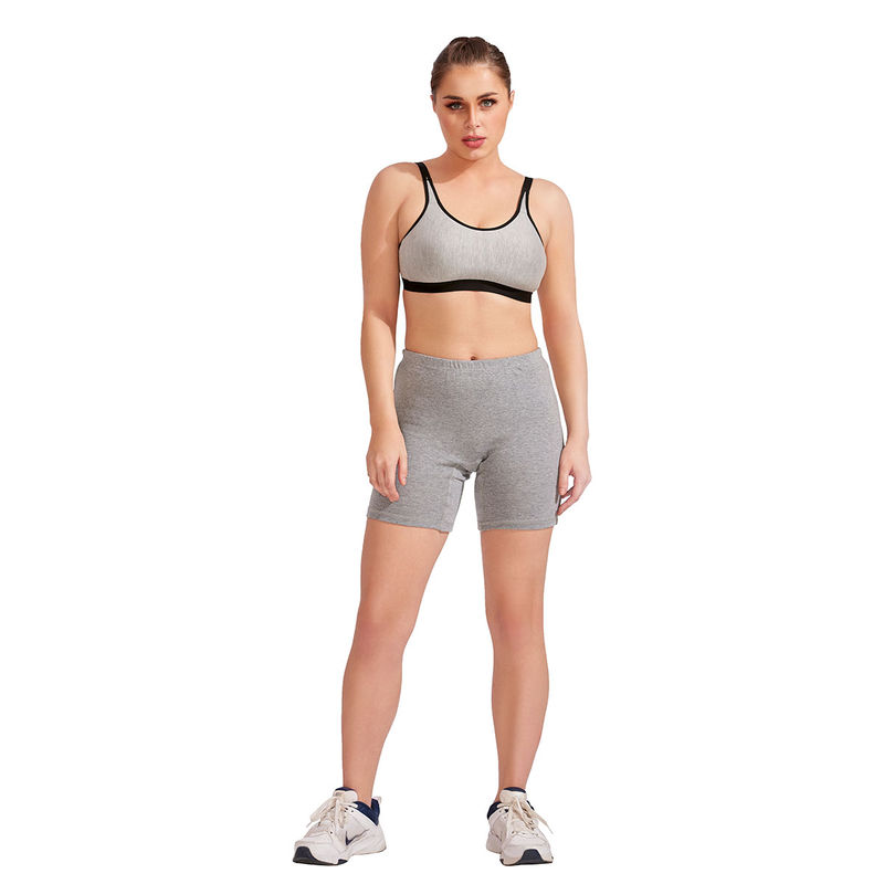 Bralux Full Coverage Light Padded Wire Free Plus Size Spacer Bra, Grey (32B)