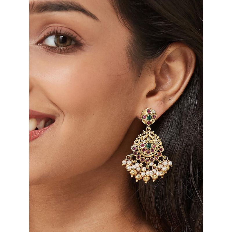 Pink - Hand Embroidery Fabart Beadwork Earrings by Rangila Dhaga main image 1
