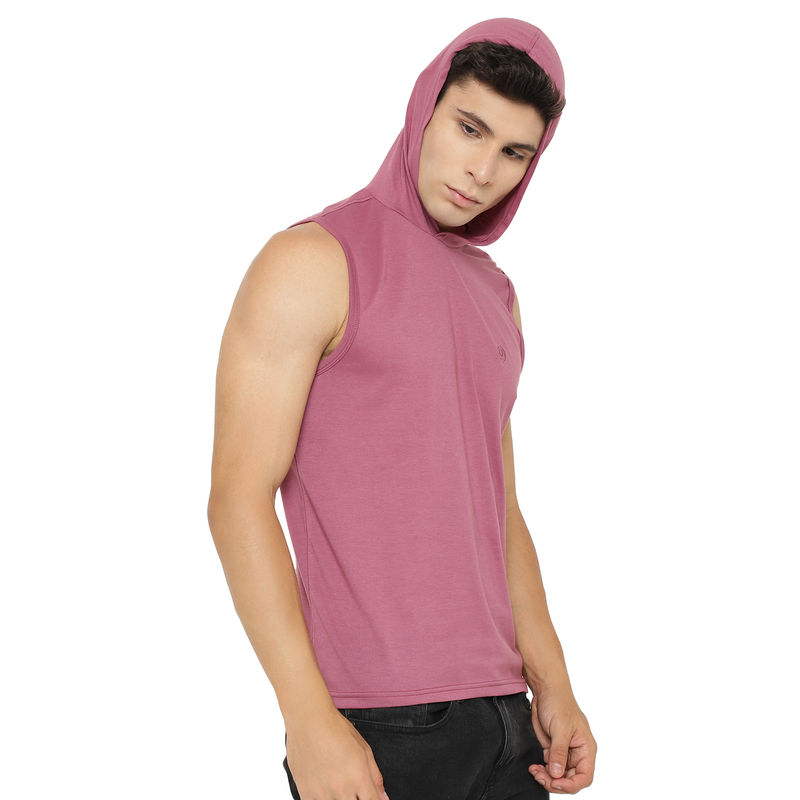 CHKOKKO Pink Men Cotton Gym Tank Tops (S)