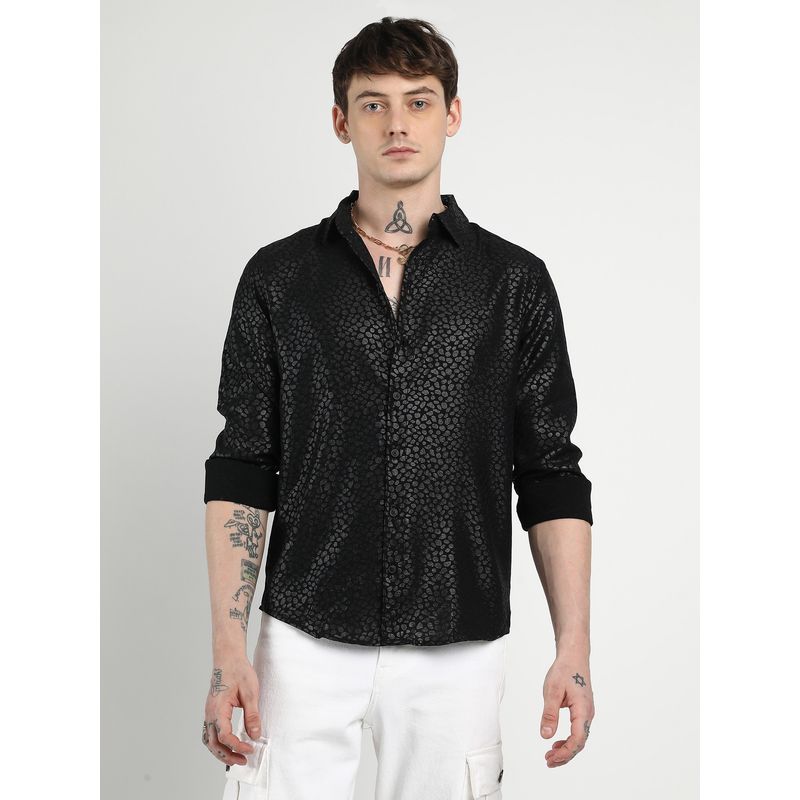 Campus Sutra Men Onyx Black Pavement Shirt (M)