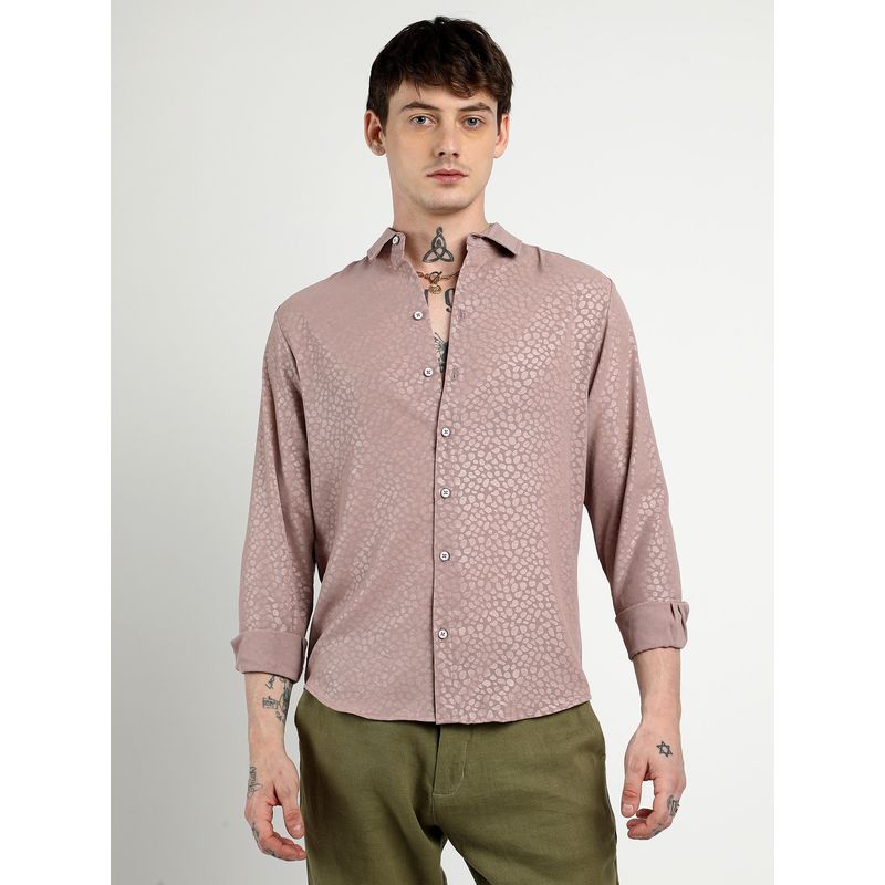 Campus Sutra Men Nude Pink Pavement Shirt (S)