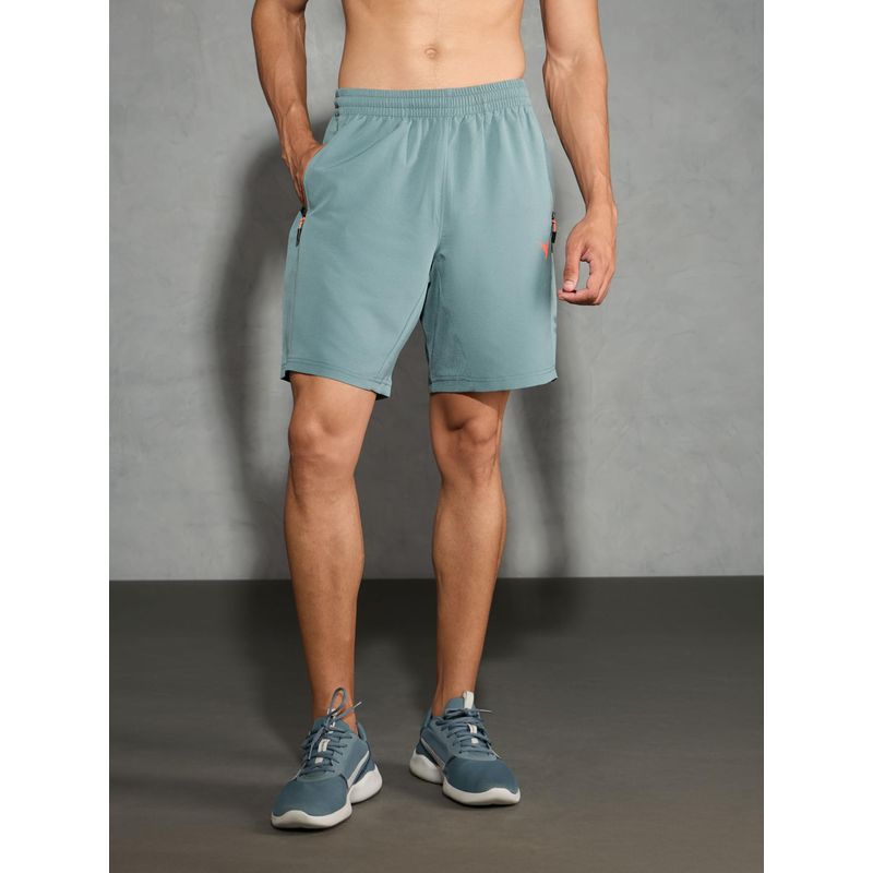 Technosport Mens Green TECHNOLITE Solid Slim Fit Sports Shorts (M)