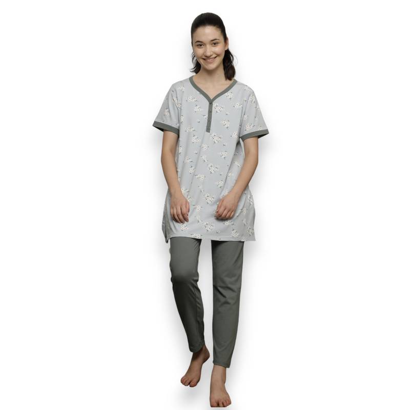 VIEVIANA Women Printed Blue Night Suit (Set of 2) (L)