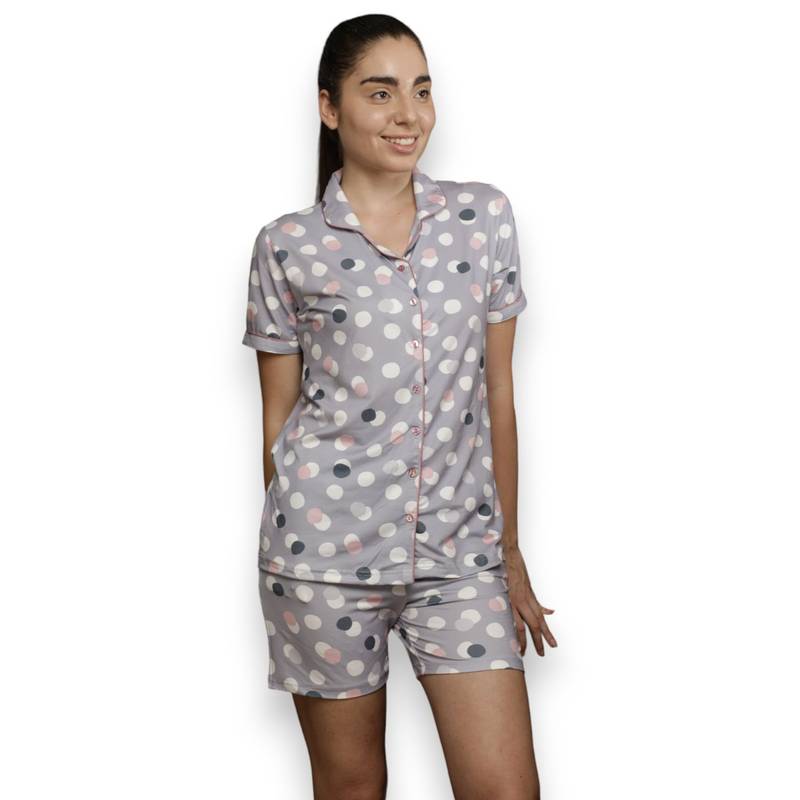 VIEVIANA Women Printed Grey Night Suit (Set of 2) (2XL)