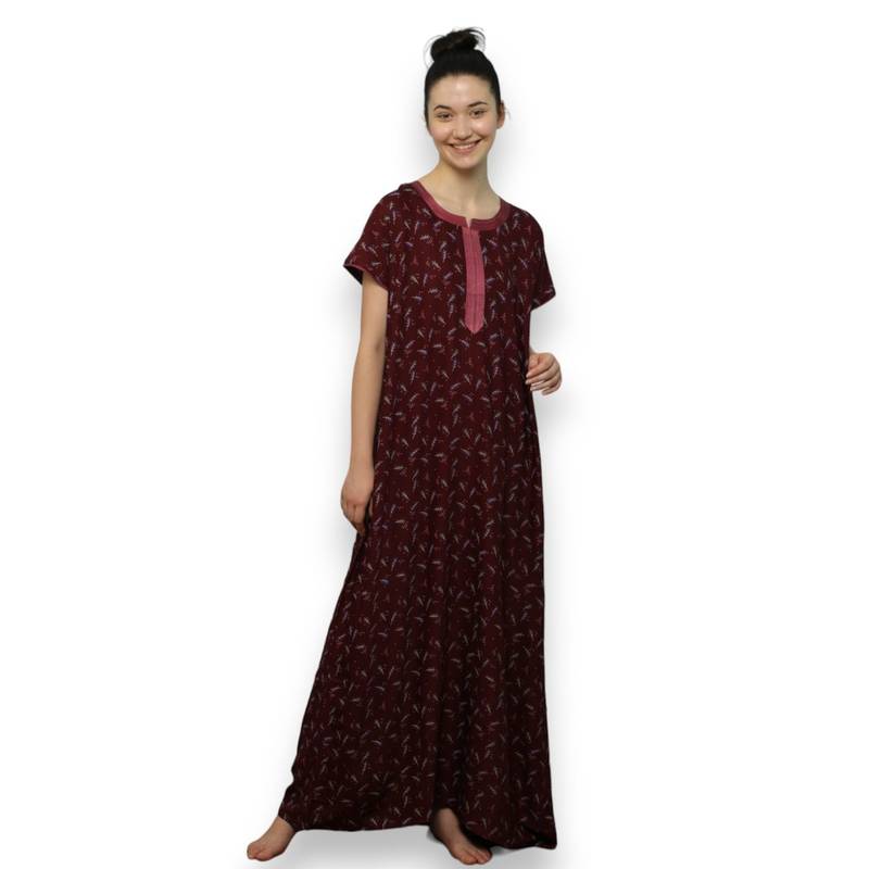 VIEVIANA Women Nighty Maroon (2XL)