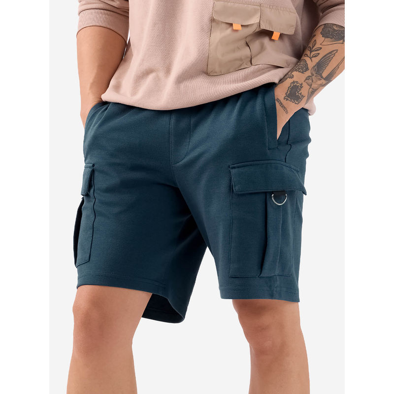 The Souled Store Stellar Blue Men Lounge Shorts (S)