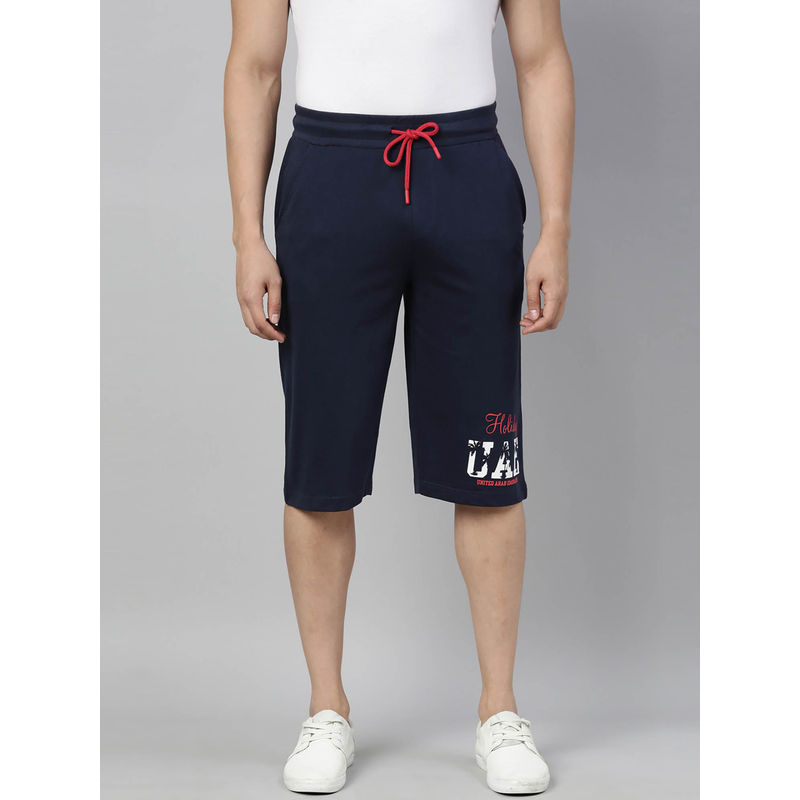 3PIN Cotton Dark Blue Regular Fit Men's Shorts (S)