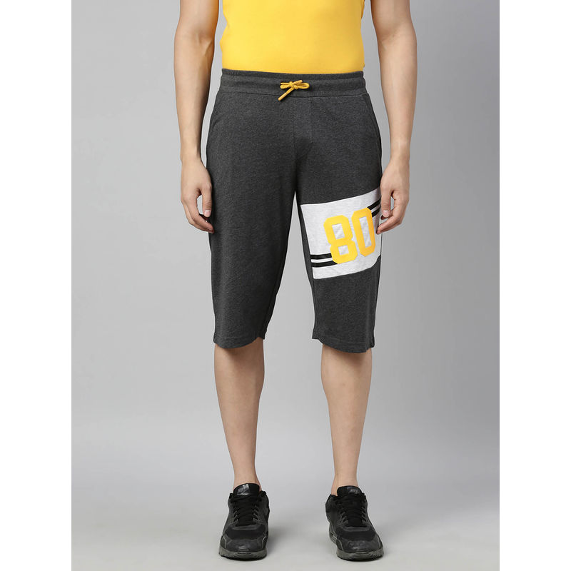 3PIN Cotton Grey Regular Fit Men's Shorts (L)