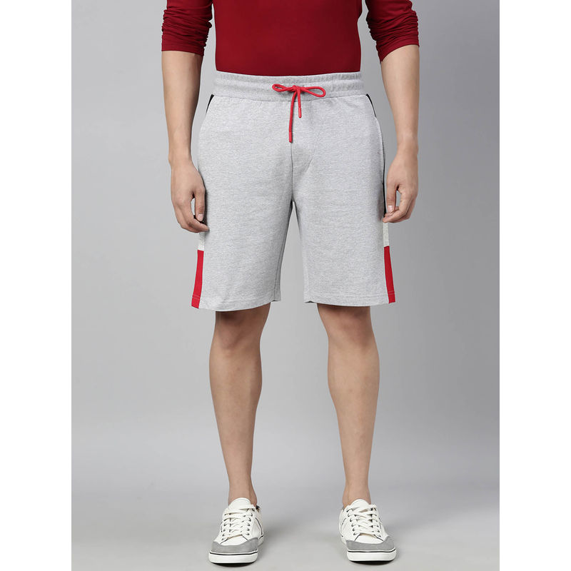 3PIN Cotton Grey Regular Fit Men's Shorts (M)