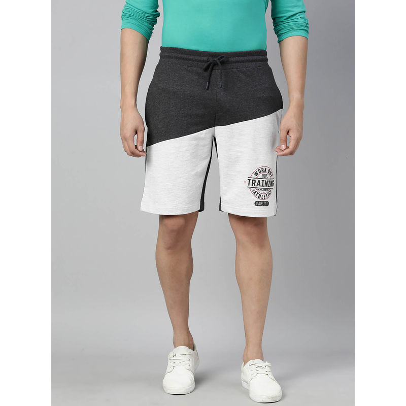 3PIN Cotton Grey Regular Fit Men's Shorts (M)