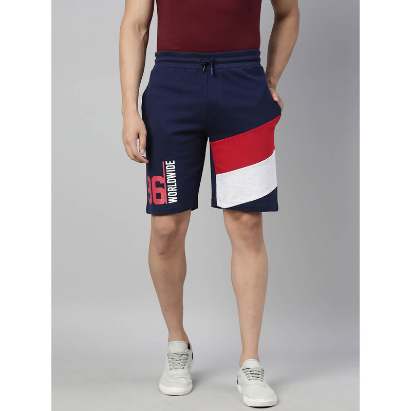 3PIN Cotton Dark Blue Regular Fit Men's Shorts (S)