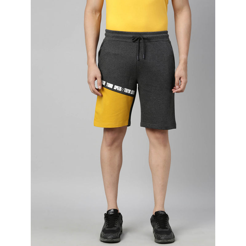 3PIN Cotton Grey Regular Fit Men's Shorts (S)