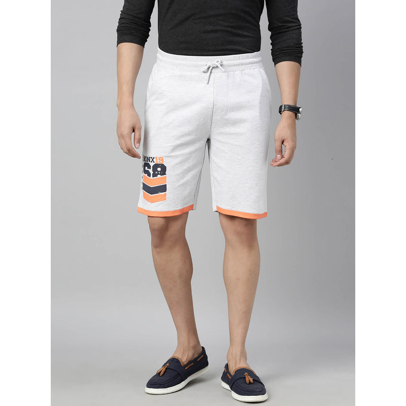 3PIN Cotton Grey Regular Fit Men's Shorts (M)