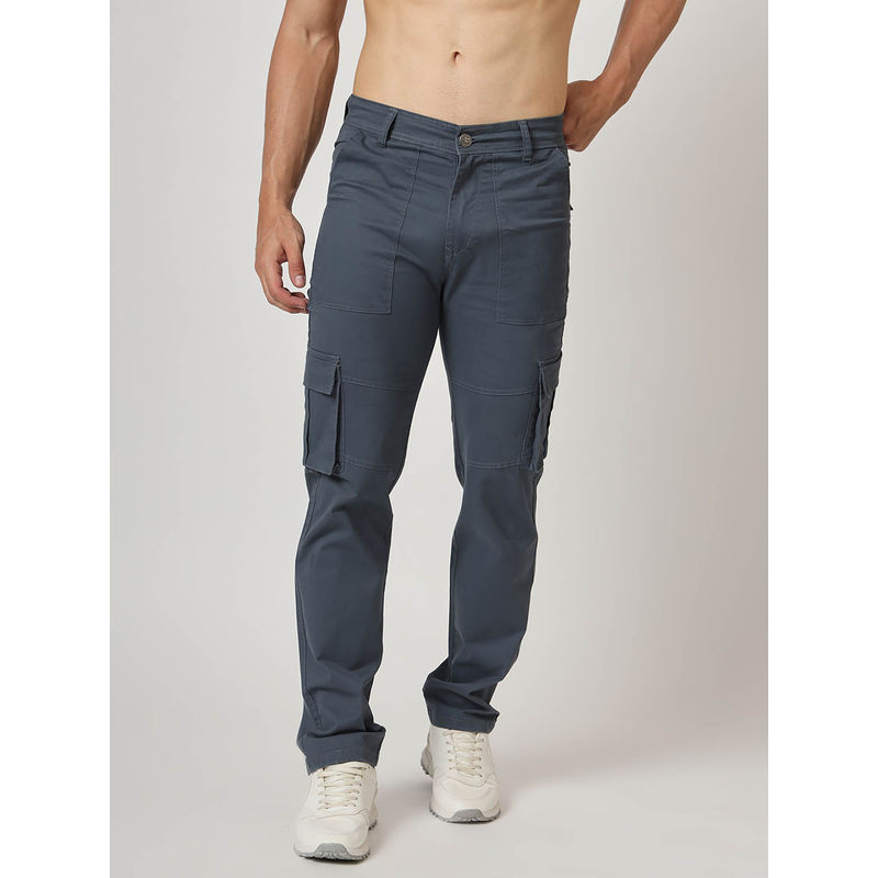 AM SWAN Premium Cotton Steel Blue Cargo Pant (38)
