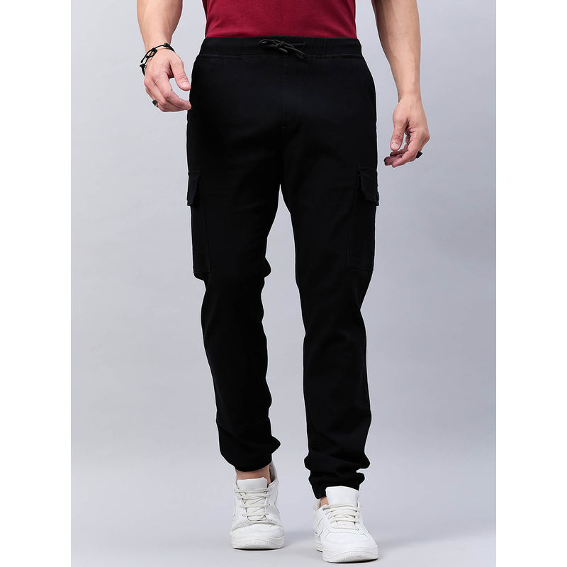 Style Quotient Men Black Stretchable Jogger Trouser (30)